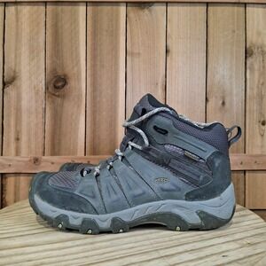 KEEN Oakridge Boots Womens 8.5 Gray Nubuck Waterproof Hiking Ankle Trail Outdoor